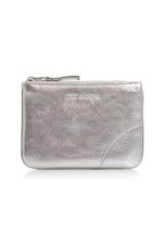 Comme Des Garcons SMALL CLASSIC LEATHER POUCH SILVER
